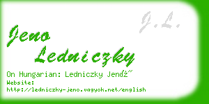 jeno ledniczky business card